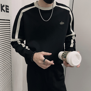 W131/P68控98 秋款男士卫衣美式潮牌复古拼接撞色休闲圆领上衣3,男装卫衣,电商A366