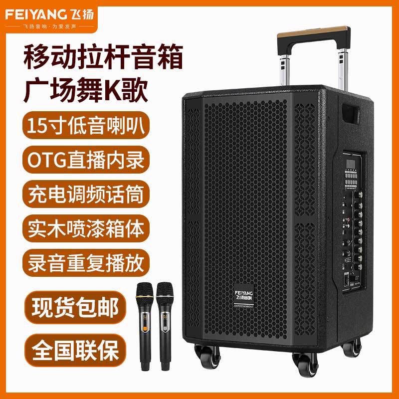 广场舞音响户外活动直播k歌唱歌大功率插卡U盘蓝牙拉杆音箱带话筒