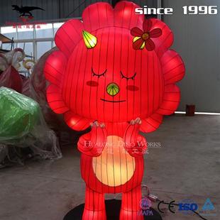 自贡恐龙厂家定制卡通三角龙恐龙彩灯花灯公园景区美陈亮化产品