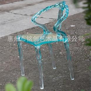 意大利铂晶透明树脂椅环氧水晶客厅餐桌椅罗奇堡小红书亚克力扶手