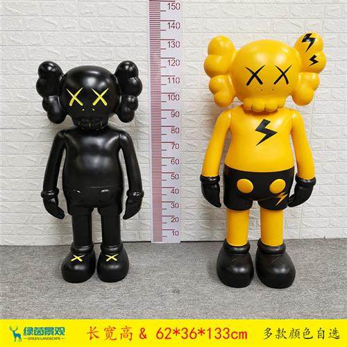 潮流网红KAWS玻璃钢卡通雕塑家居美陈装饰芝麻街商业主题形象摆件