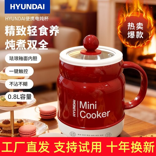 现代电炖杯0.8L便携触控养生