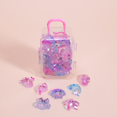 2025新款迷你水晶海洋动物仿真玩具海豚海星贝壳女孩过家家小玩具