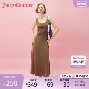 Juicy Couture橘滋2024新款女装夏季长岛冰茶立体印花背心连衣裙