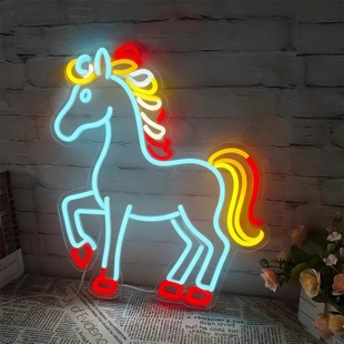 2026马年春节发光LED霓虹灯灯牌定制商场酒店门店新年装饰广告灯