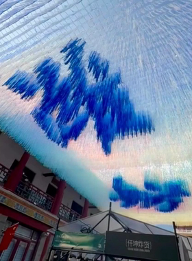 街区装饰可印字镭射雨丝帘定制景区商业街酒店庭院遮阳防晒天幕