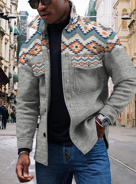 Retro 3D long-sleeved cardigan jacket 复古3D印花长袖开衫外套