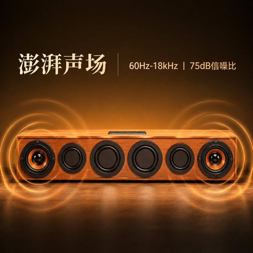 复古木质电脑音响蓝牙音箱台式机笔记本手机宿舍多媒体有线插卡