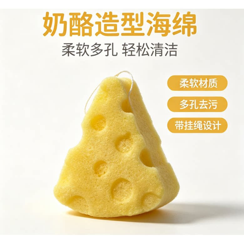 新款魔芋洗脸扑黄色轻松卸妆洗脸扑宝宝洗澡海绵