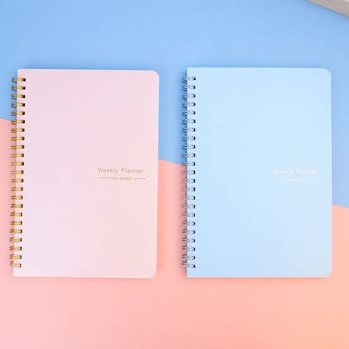 英语周计划本Planner笔记本A5自填式日程本weekly线圈本