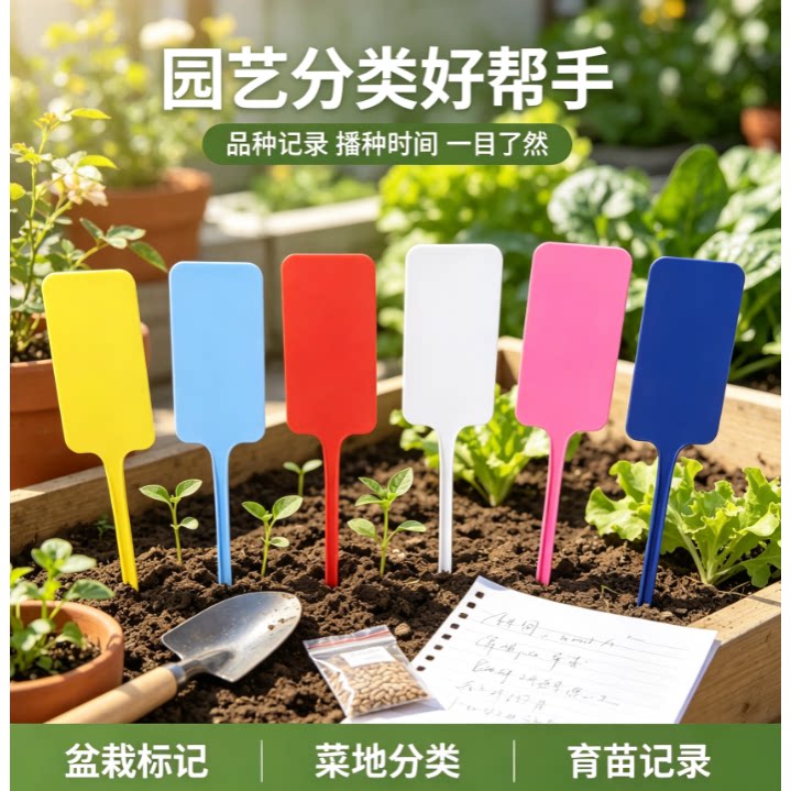 直面标签加厚塑料立体插地牌多肉插牌小号园艺花卉分类标签牌