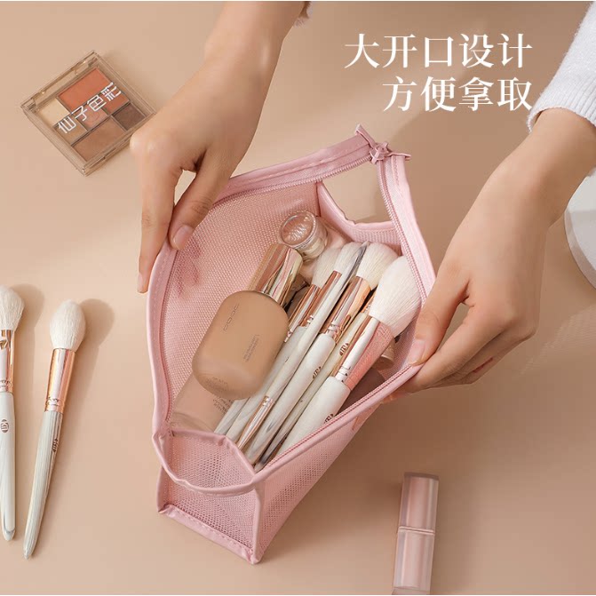 新款网纱透气化妆包化妆品收纳袋大容量手提透明旅行洗漱包