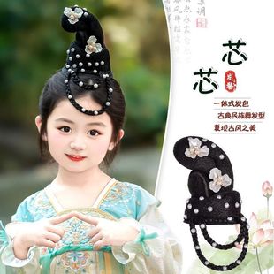 儿童古典舞演出假发包古风中国舞发髻舞蹈表演艺考盘头汉服假发包
