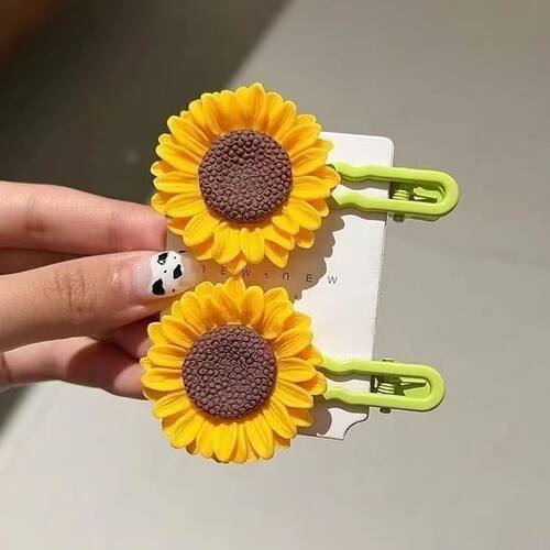 向日葵发夹甜美可爱卡通花朵发卡新款少女碎发海边刘海头饰侧边夹