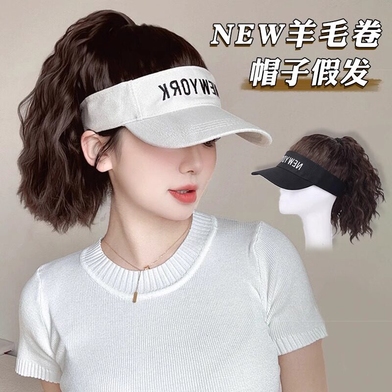 假发帽子一体女夏天新款2024帽子