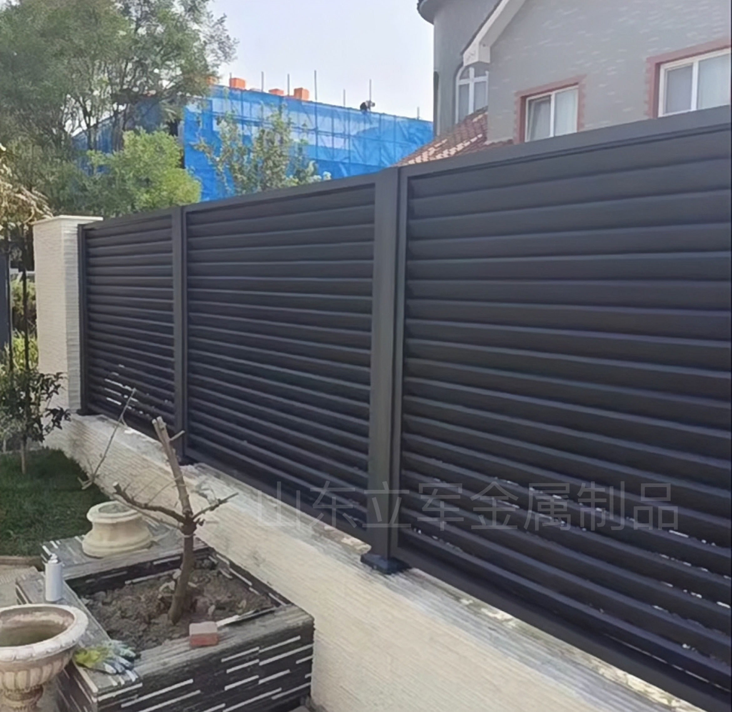 销铝艺护栏铝合金别墅庭院围栏新中式阳台栏杆室外小区围墙防护栅