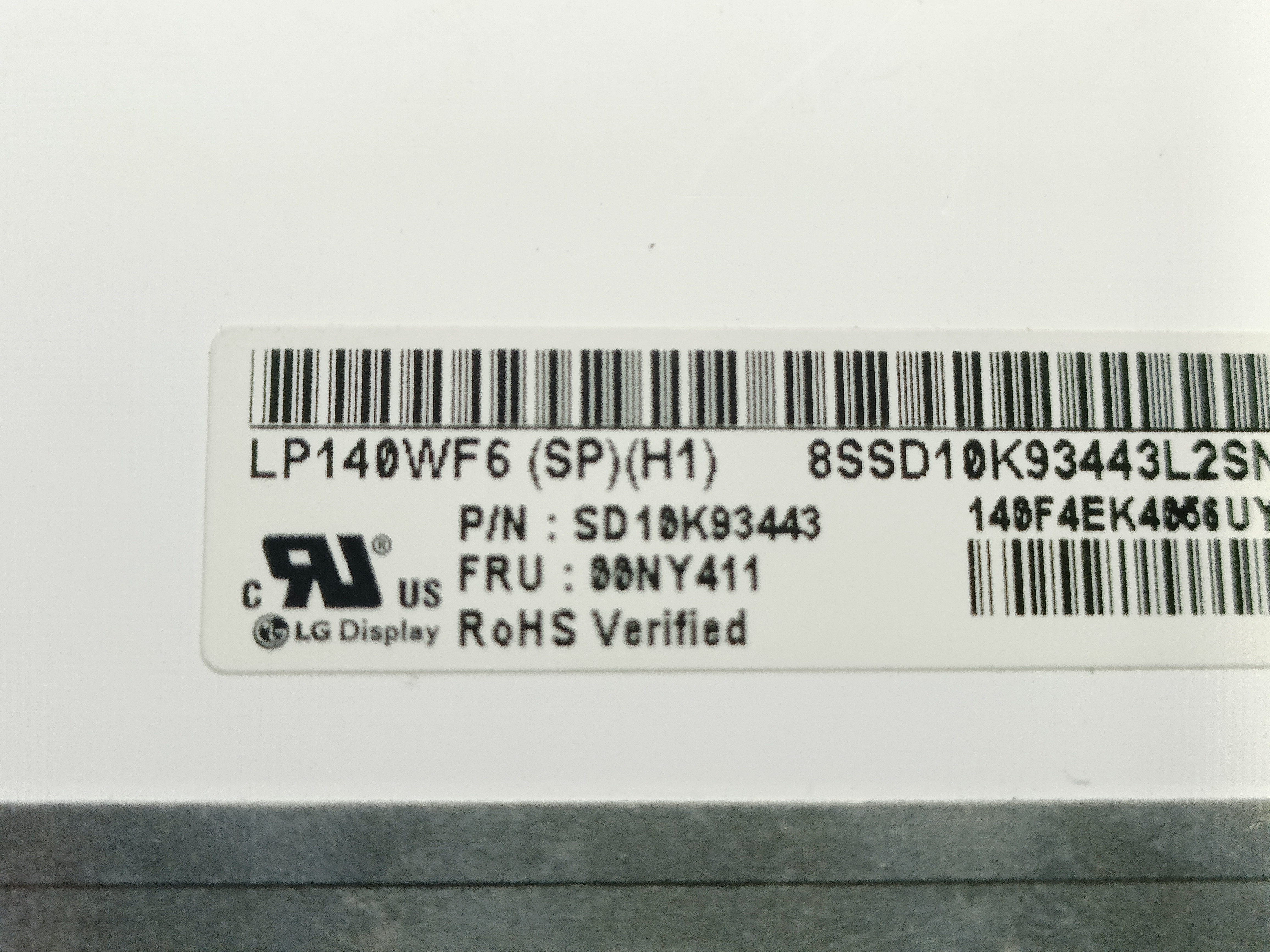 LG  LP140WF6 (SP)(H1) 1920/1080   小口EDP 上下耳朵拆机A屏