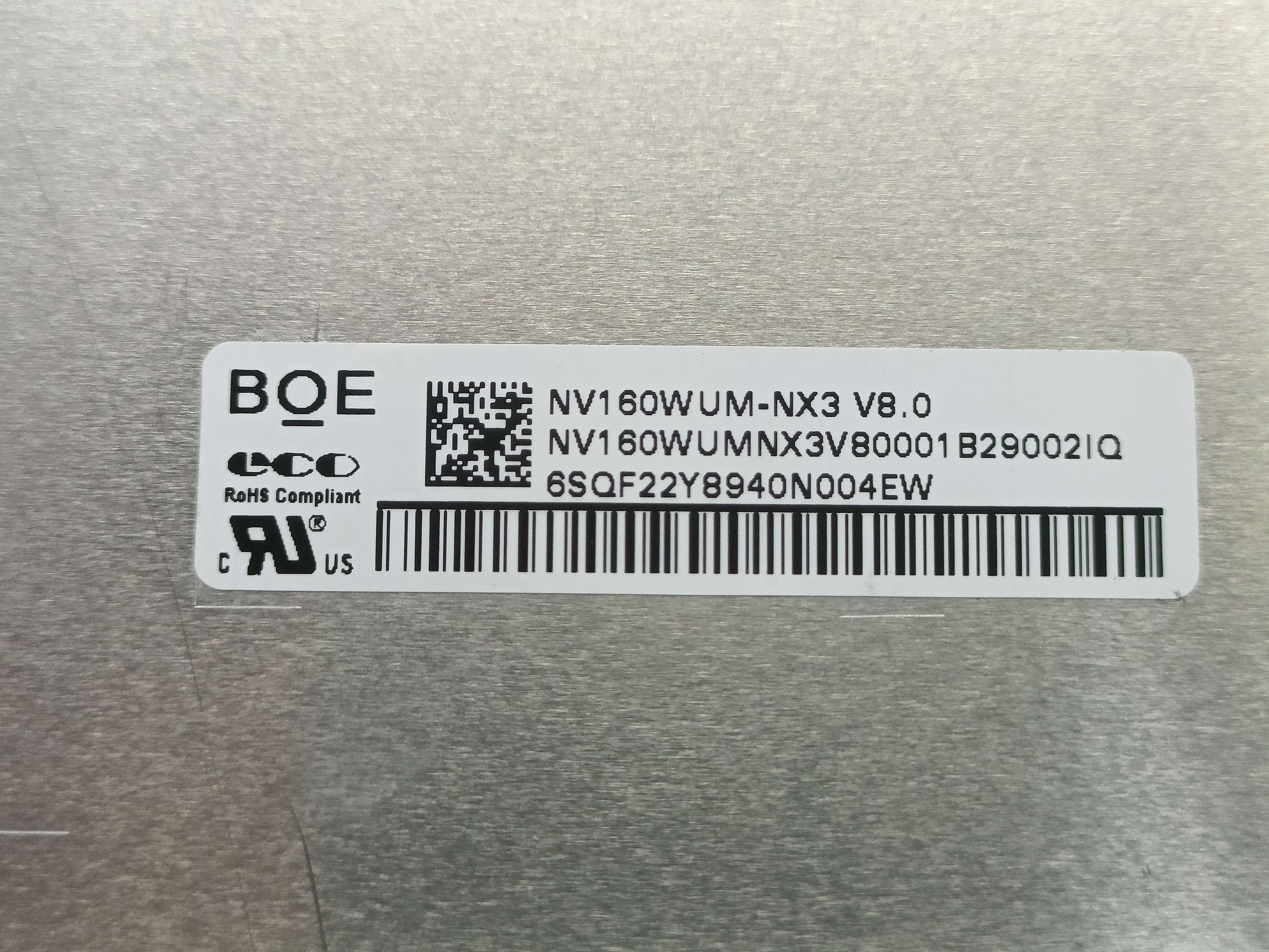 京东方 NE160WUM-NX3 1920/1200  大口40针EDP 144Hz  拆机A屏