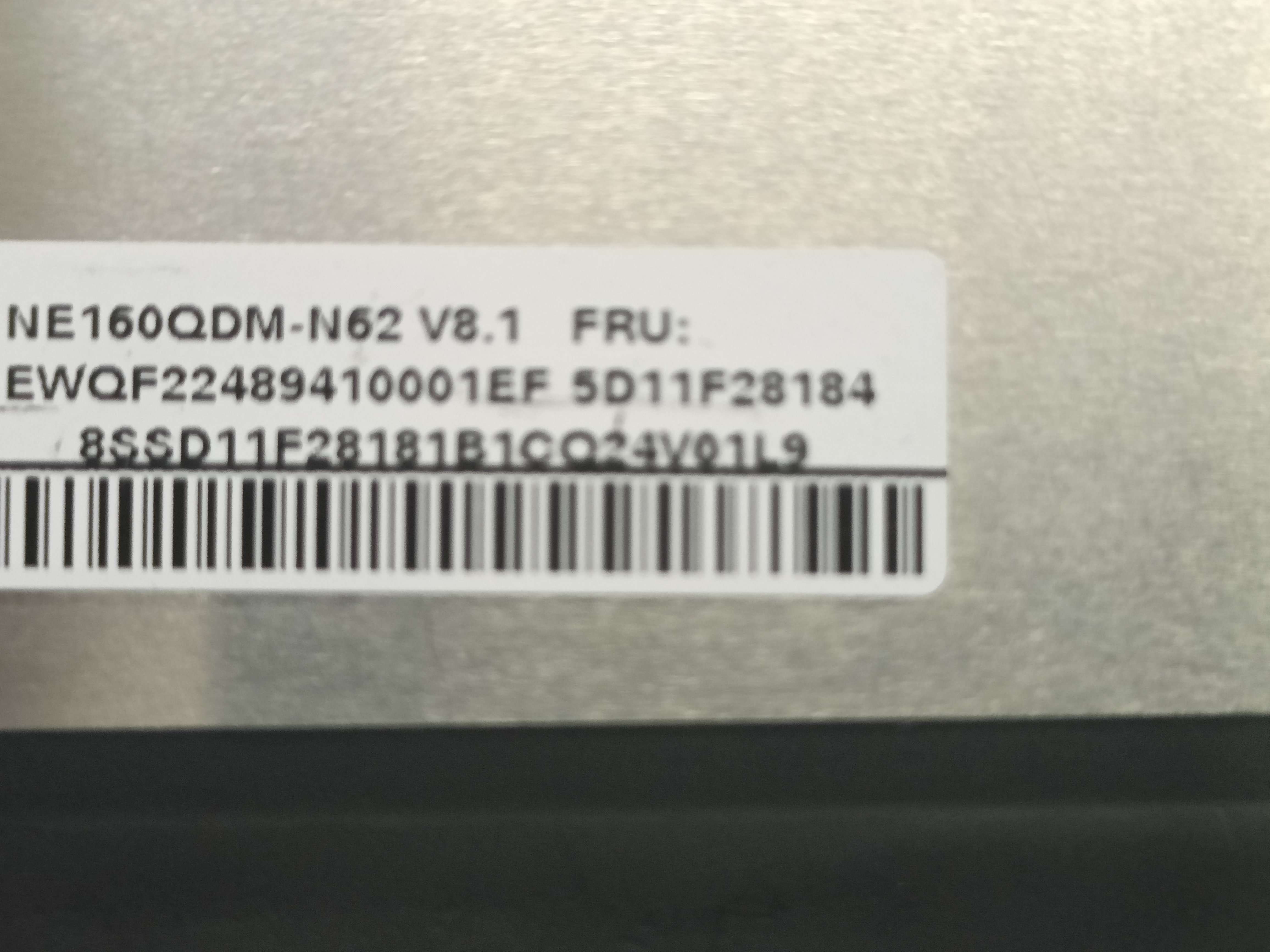 NE160QDM-N62 V8.1 2560/1700  大口40针EDP 窄边  拆机A屏
