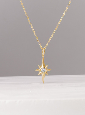 帕诗韵帕诗韵s925纯银镶钻六芒星锆石吊坠时尚个性星形欧美项链