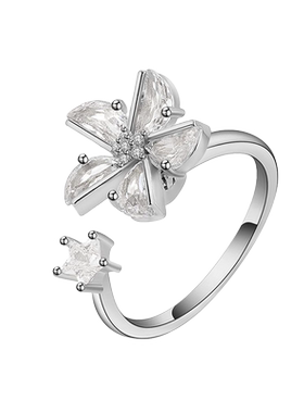 时来运转网红可旋转风车戒指轻奢小众可调节食指ins潮设计感指环