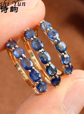 帕诗韵S925蓝色托帕石戒指百搭