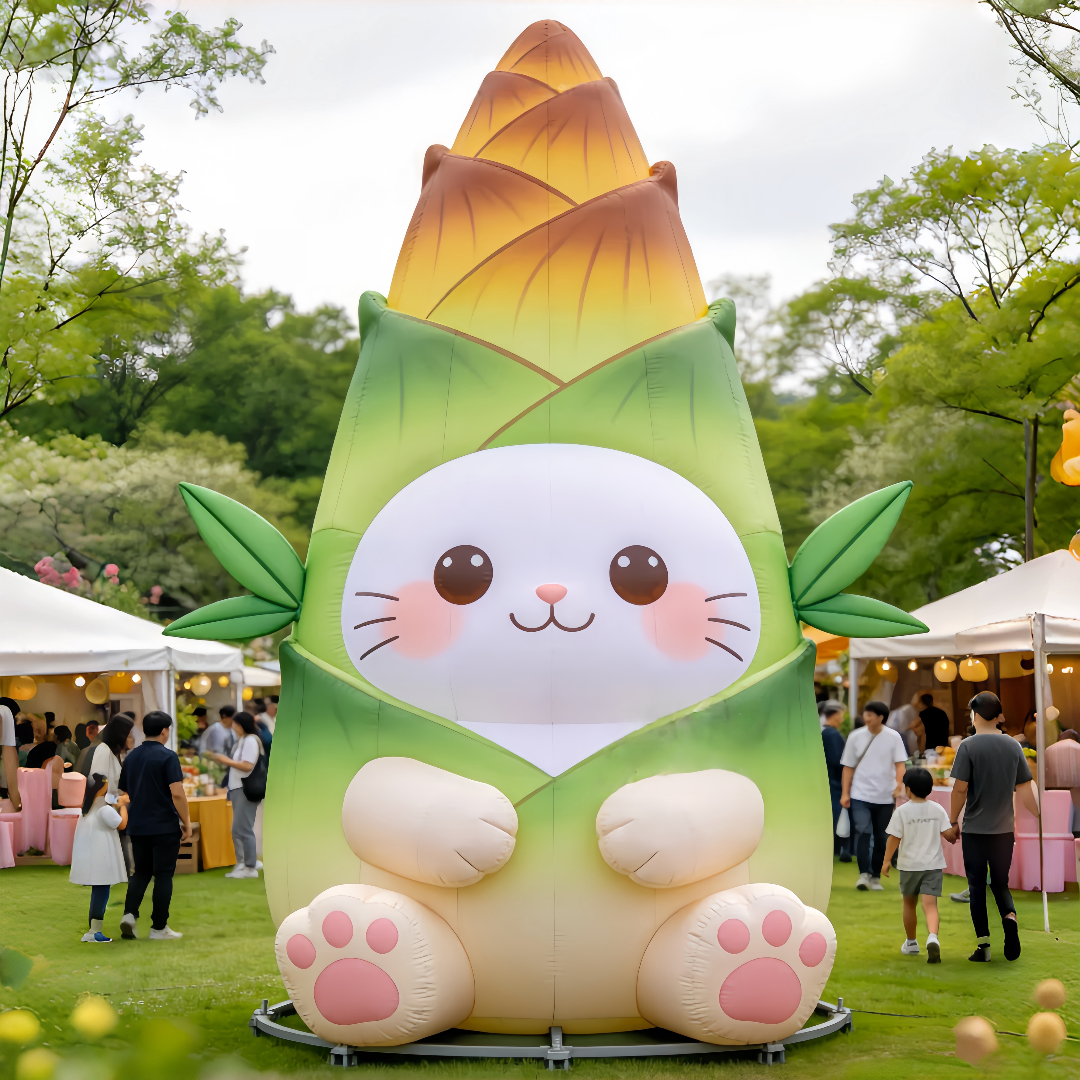 网红西湖杯打卡巨型竹笋气模景区户外商场快闪活动竹林引流装饰