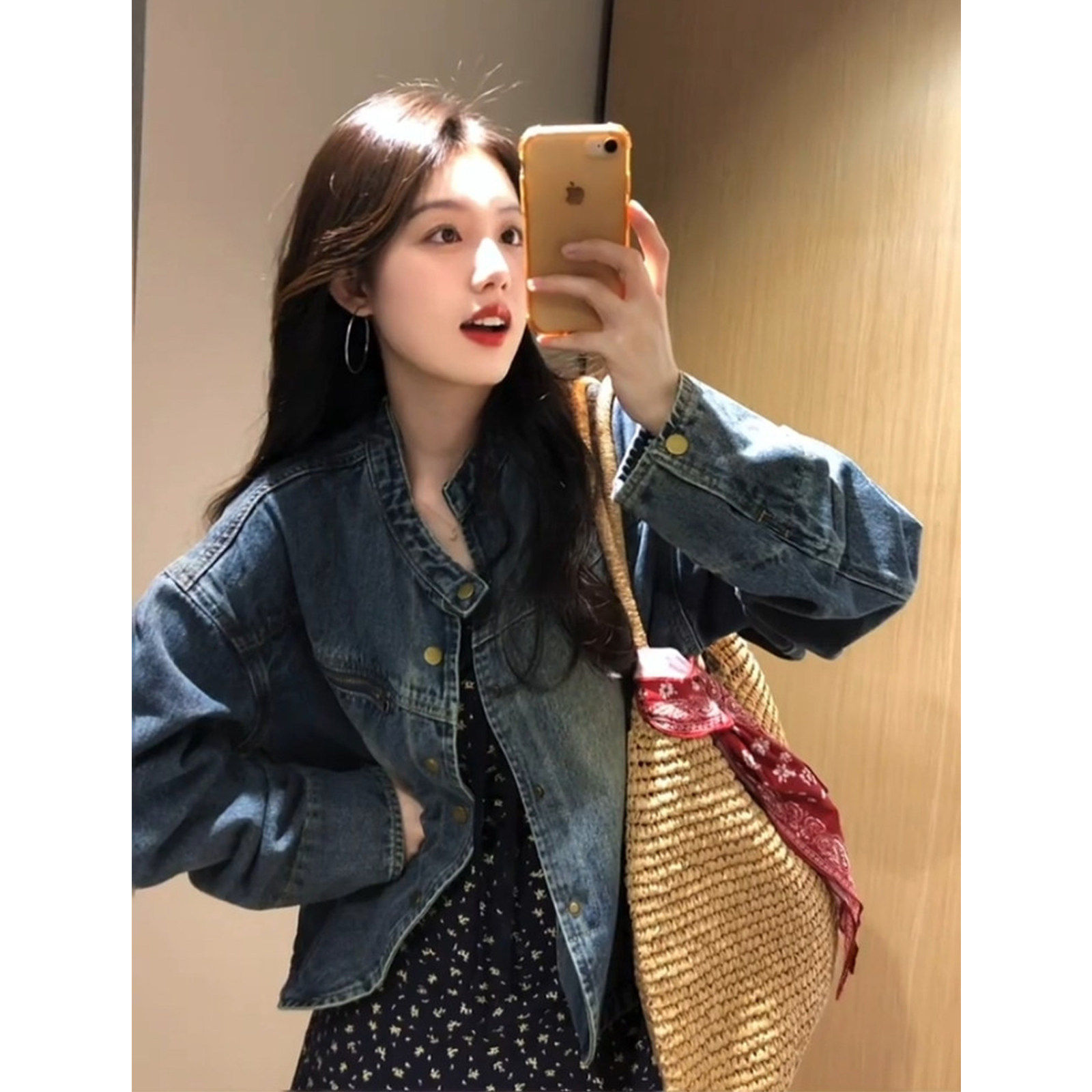 春季新款复古风牛仔外套女短款宽松休闲高级感百搭小个子夹克上衣