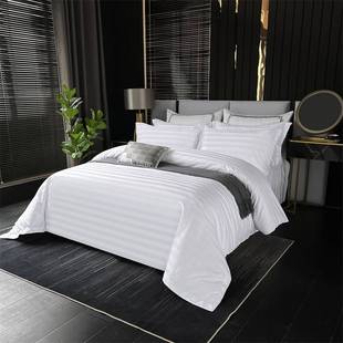 宾馆酒店床品四件套民宿床上用品白色被套床单布草被芯枕芯一全套