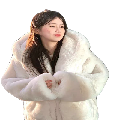 毛毛外套女冬季2024保暖中长款加厚毛茸茸獭兔毛环保皮草毛绒大衣