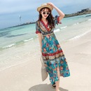 海边度假连衣裙女夏季 超仙气质波西米亚民族风裙子三亚沙滩长裙女