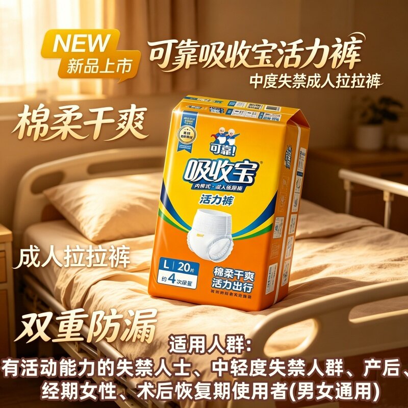 [防漏轻薄吸收宝]可靠成人拉拉裤M/XL码失禁内裤式尿不湿透气干爽
