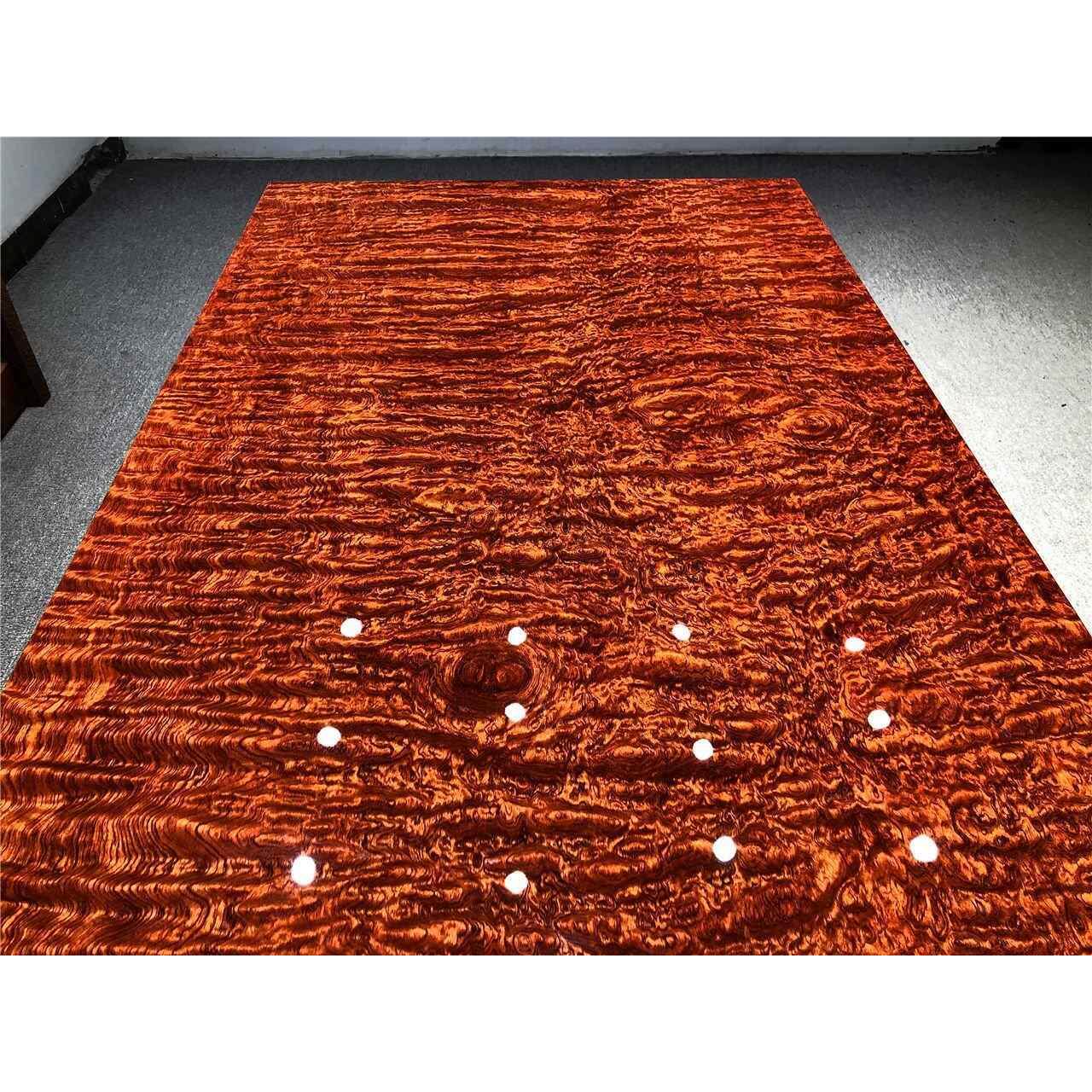 3 水波鬼脸纹巴花实木大板原木茶桌餐桌老板桌