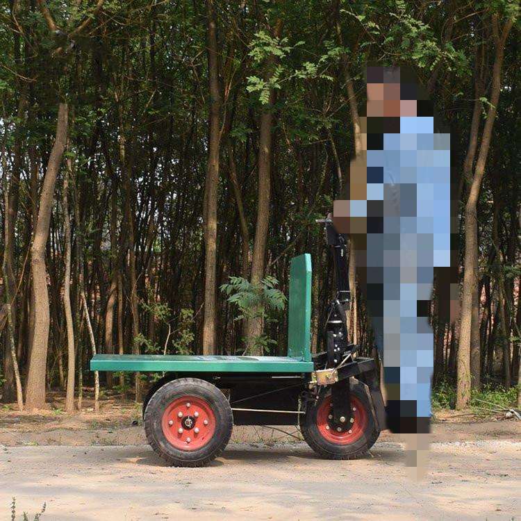 成德工地电动手推平板车四轮搬运车建筑工地养殖场货物