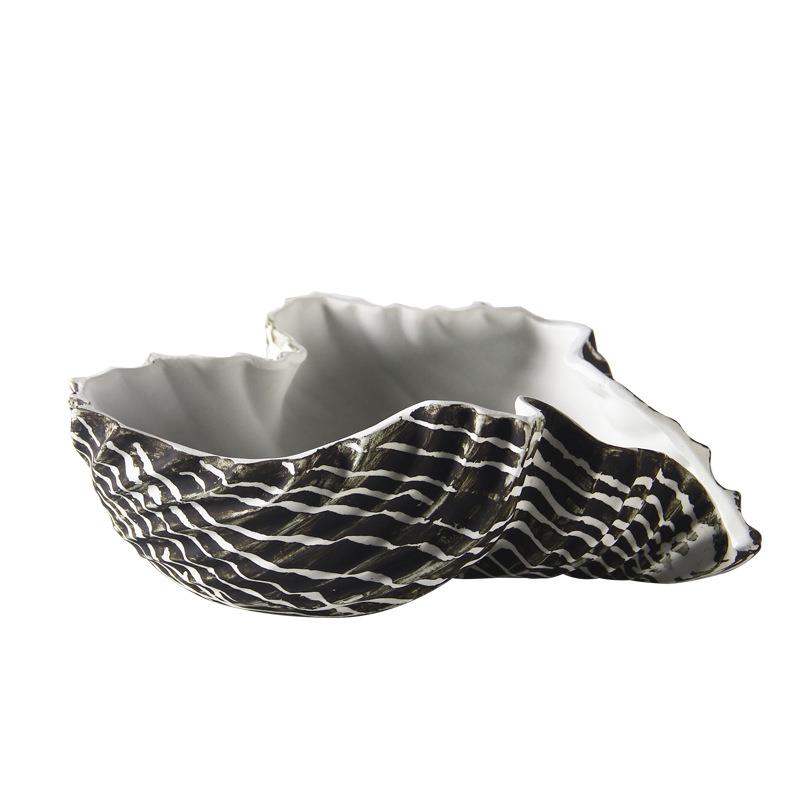 轻奢简约陶瓷艺术手绘花瓶售楼部工艺品海螺型样板间软装花器摆件