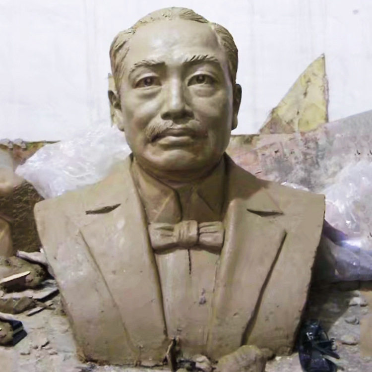 制作玻璃钢人物雕塑户外仿铜树脂头像铜雕像精致立体造型装饰模型