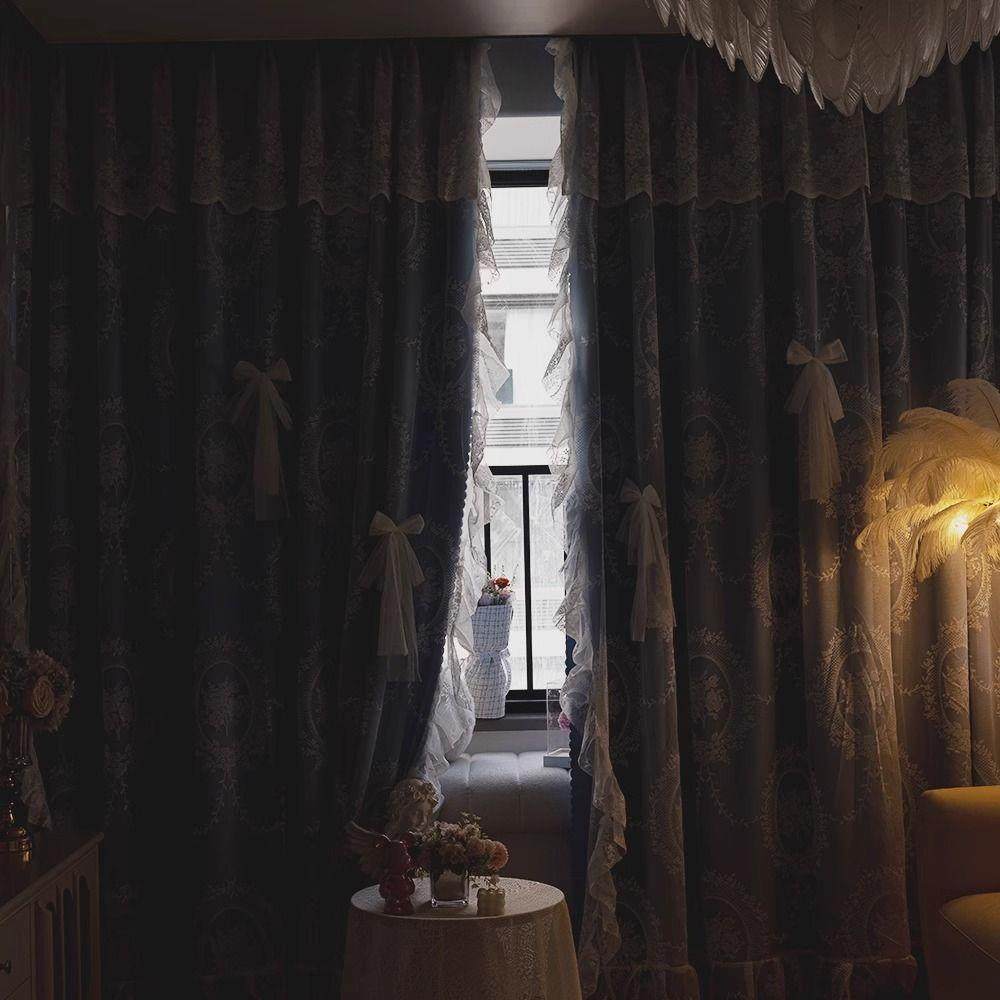 卧室窗帘法式简约现代蓝色双层布纱一体蕾丝遮光客厅阳台2025新款,电子元器件市场,其它元器件,淘宝优惠券,粉丝福利购,淘宝优惠卷