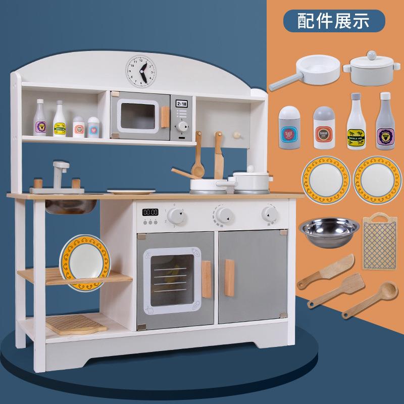 早教益智木制仿真过家家日式大号厨房灶台做饭幼儿童趣味餐厨玩具