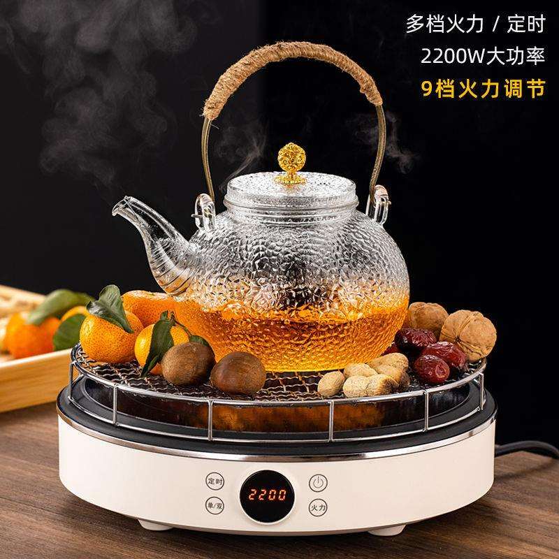 围炉煮茶室内家用套装耐热玻璃煮茶壶全套烤茶炉插电电陶炉网红