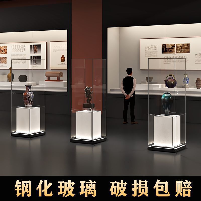 博物馆展示柜古玩文物字画柜台展览实木液压玻璃展柜陈列柜无其他