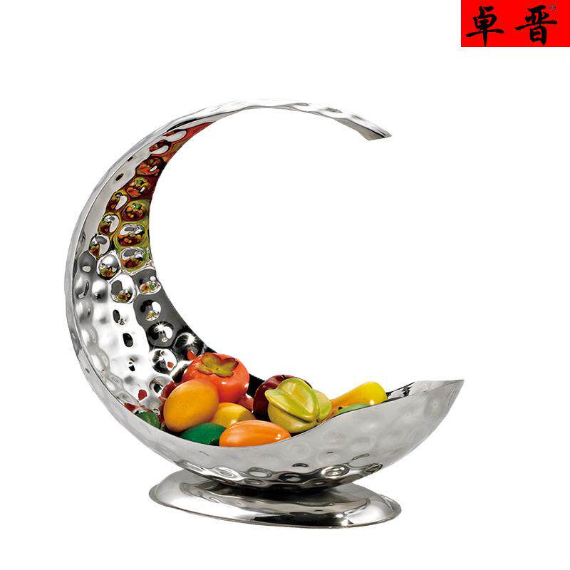 造形不锈钢拱形刺身盘冷餐摆设花篮ktv拱形果盆自助餐用具
