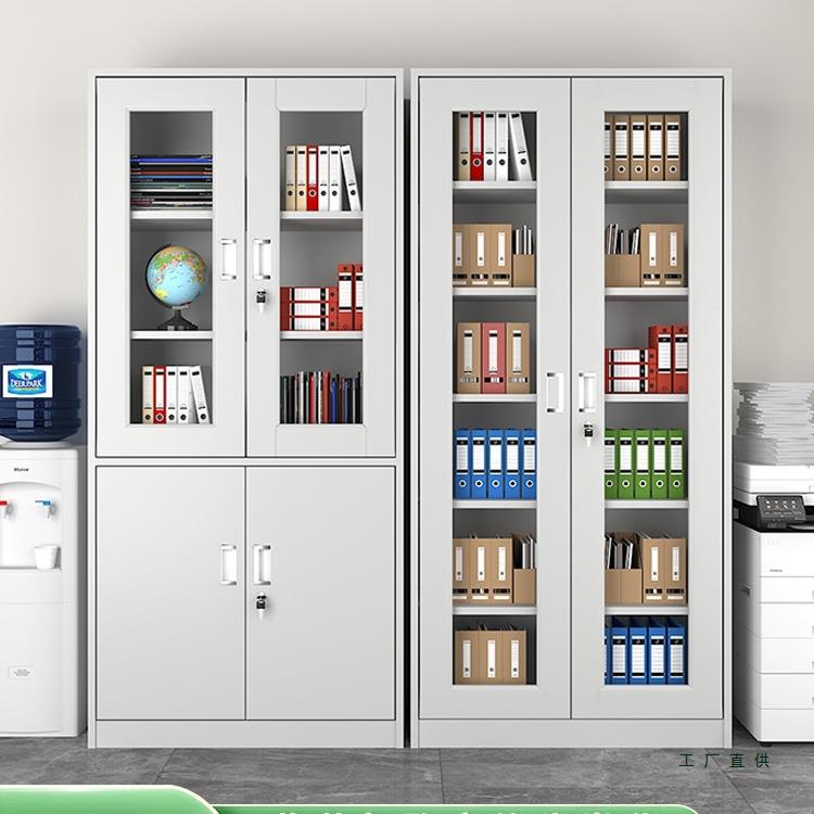 铁皮柜文件柜办公室钢制资料凭证档案柜家用防尘带锁书柜储物柜子