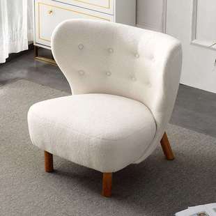 北欧现代羊羔毛绒沙发椅极简网红设计师休闲阳台懒人单人沙发创意