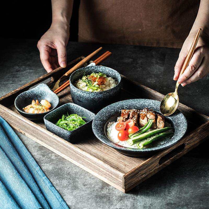 一人食套餐盘碟带汤盘公寓家用情侣个人餐具碗盘菜盘一人份餐盘