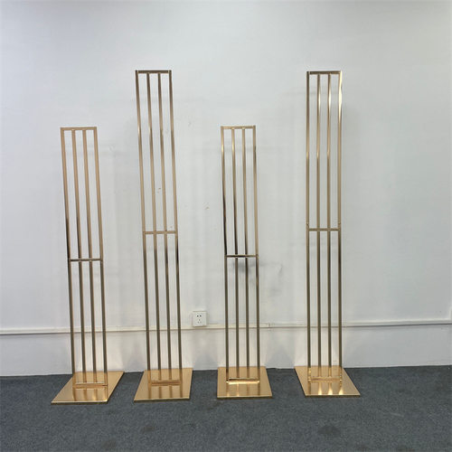 新款婚礼婚庆道具镀金方形线条路引背景舞台布置几何展示架子屏风