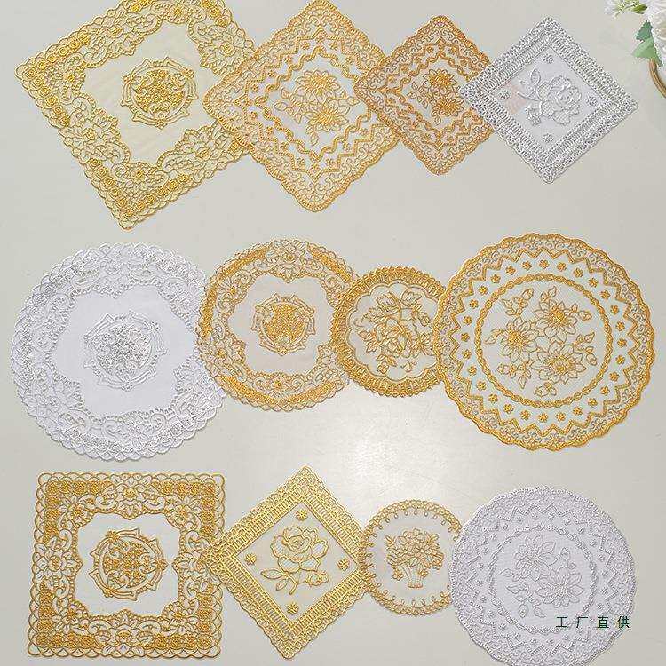 欧式烫金色茶杯垫西餐垫碟子PVC碗垫烟灰缸垫花瓶盆垫茶几桌布垫