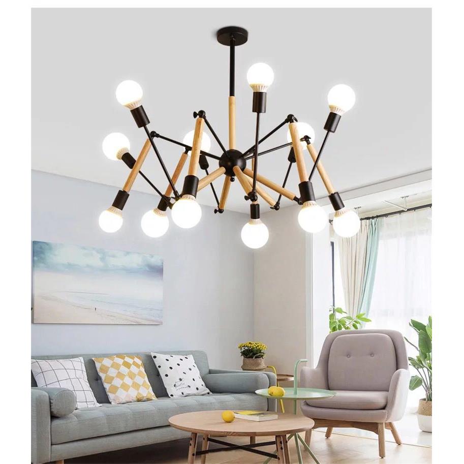 美式复古创意个性客厅书房餐厅铁艺灯具工业风网吧服装店蜘蛛吊灯