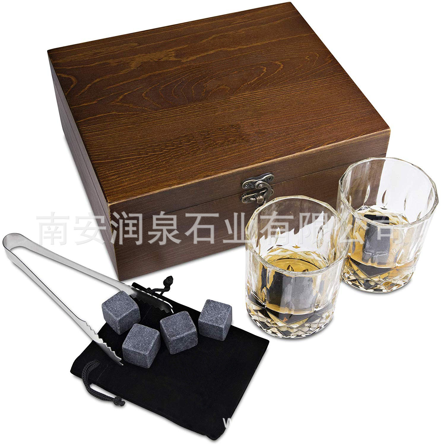 木盒套装 红酒冰块石 威士忌冰石 不稀释口感 可循环使用