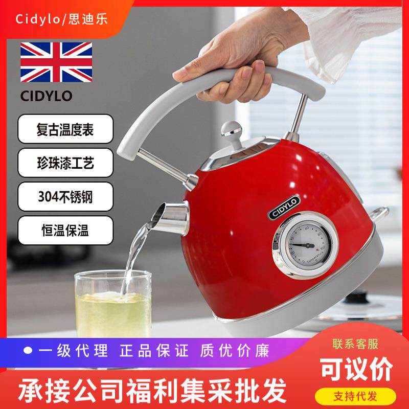CIDYLO思迪乐欧式复古小家电婚庆入伙送礼红色高档烧水壶电热水壶