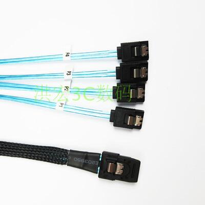 精品1分4 Mini SAS线SFF8087-4SATA3一转四硬盘数据线6G 0.5米1米